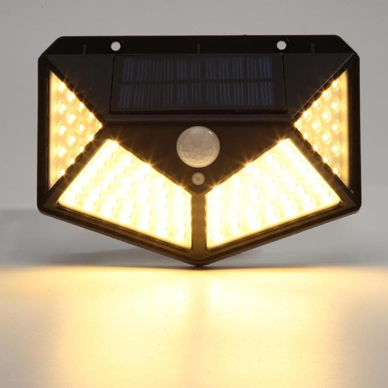 Zewnętrzna Lampa Z Czujnikiem Ruchu i Zmierzchu Solarna 100 Led